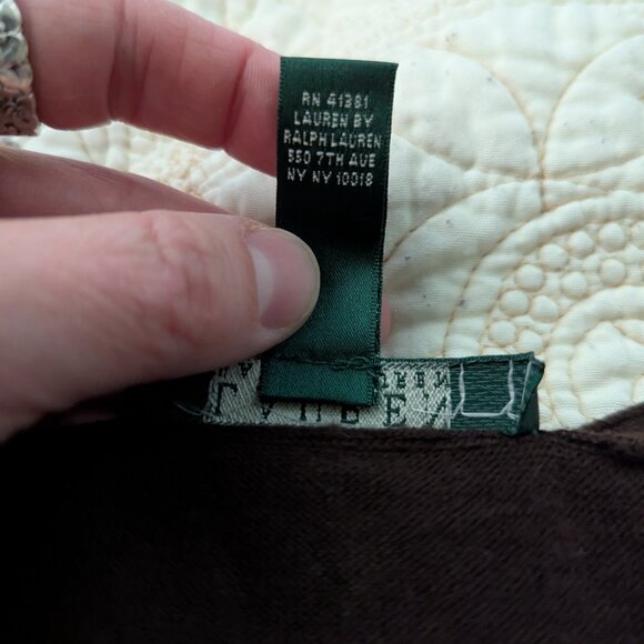 Lauren by Ralph Lauren Women's Cardigan Sz. 1x Brown - Picture 6 of 12